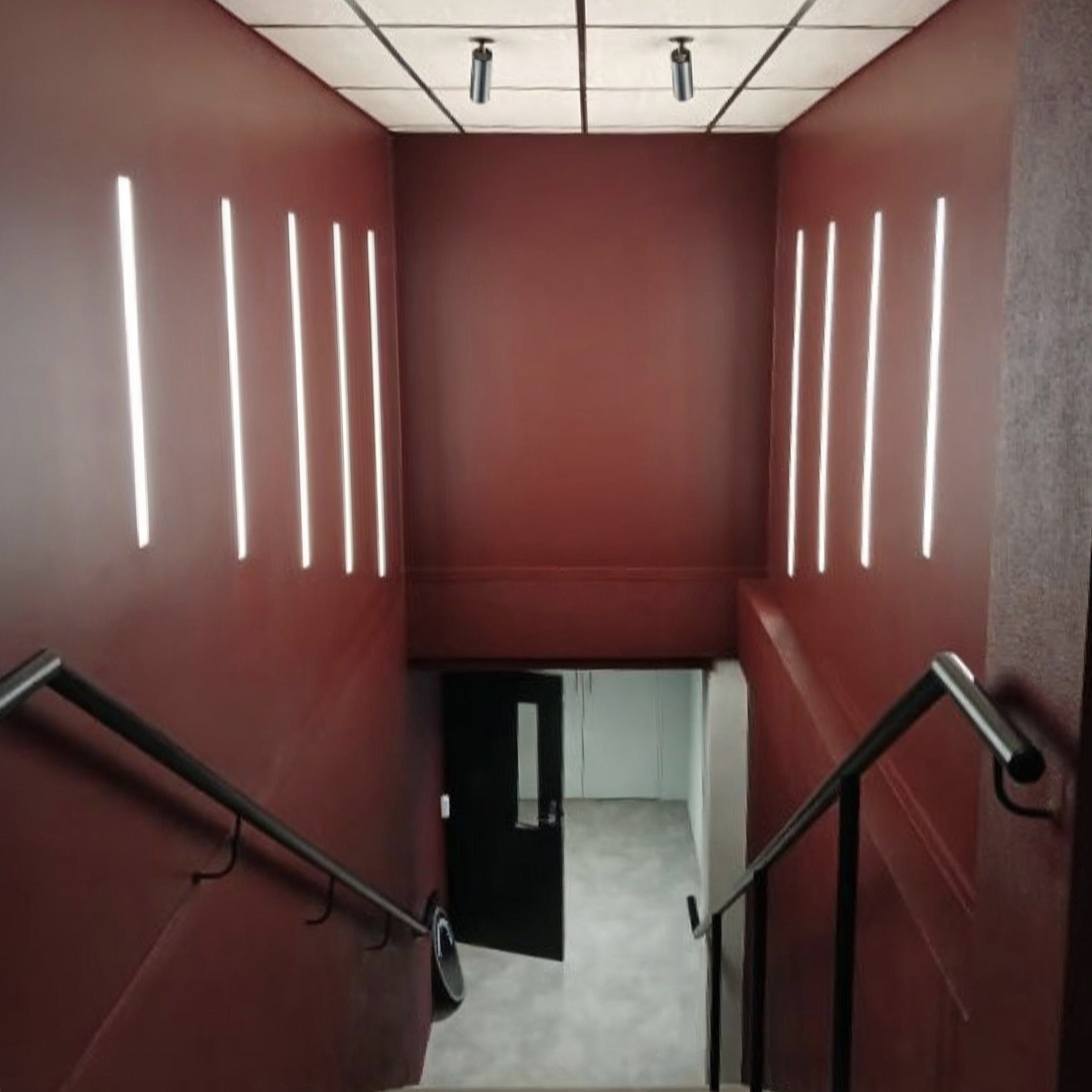 Bright, freshly painted open-plan interior